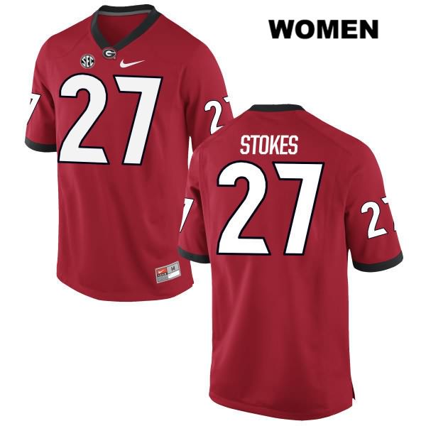 Georgia Bulldogs Women's Eric Stokes #27 NCAA Authentic Red Nike Stitched College Football Jersey GLF0656DK